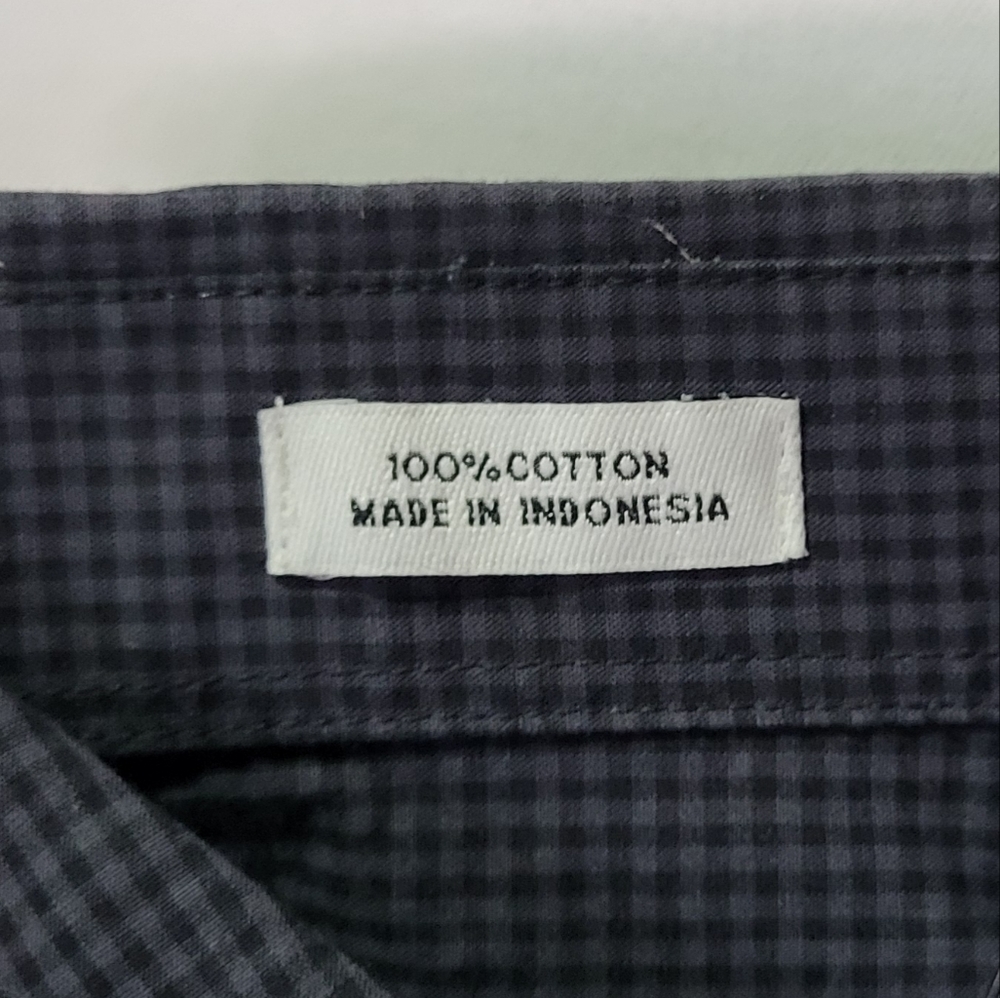 Calvin Klein Men's Black/Gray Cool Tech Checkered Button Down Shirt Size Small - Picture 4 of 7